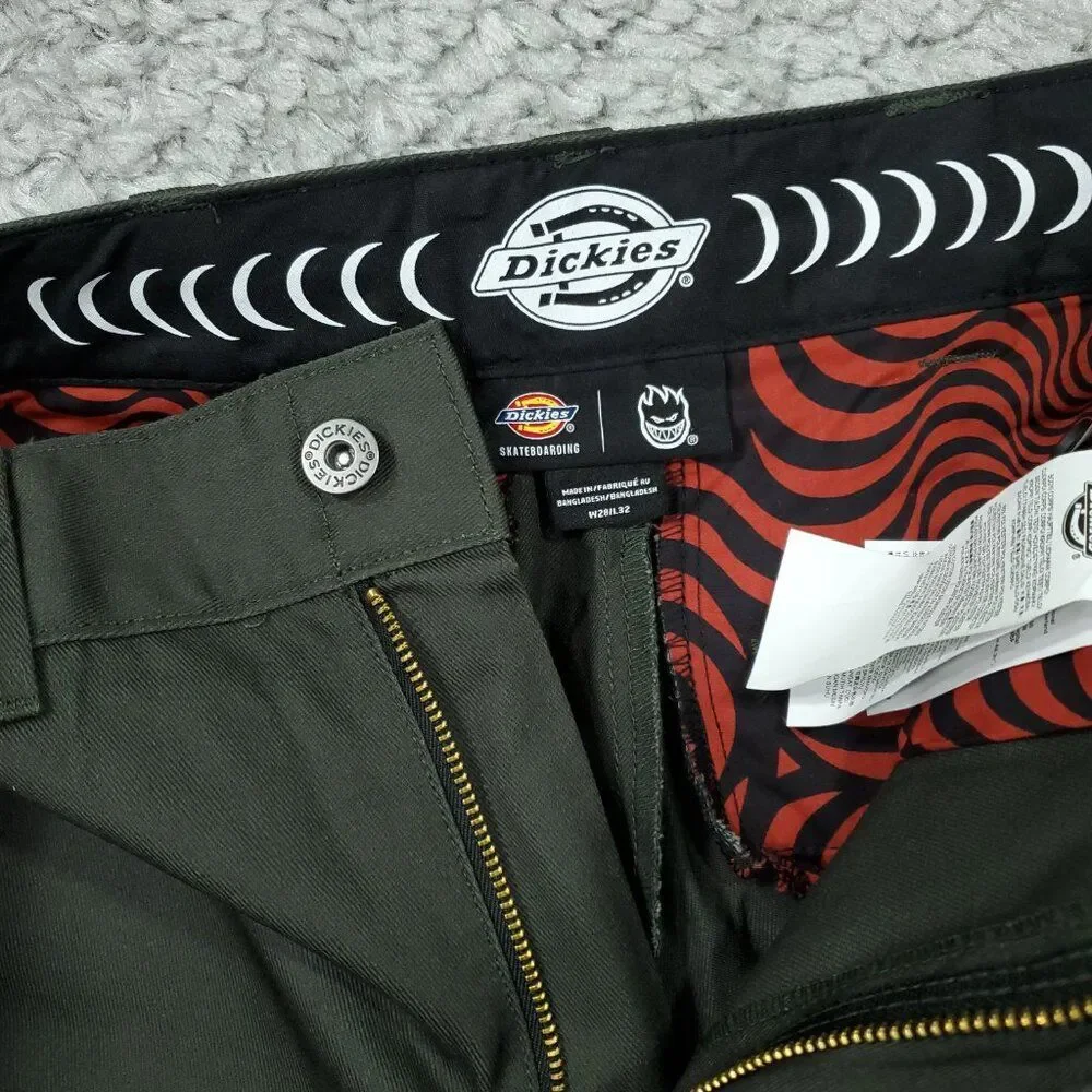 Dickies Skateboarding Spitfire Woven Twill Green Double Knee Men's Pants 28x32